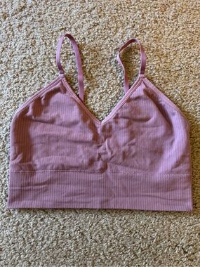 Auden: Ribbed Mauve Bralette with Adjustable Straps